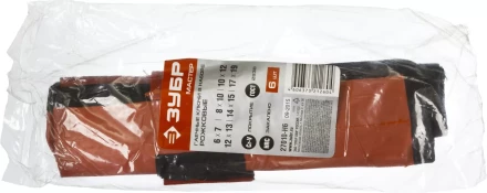 Набор ЗУБР &quot;МАСТЕР&quot;: Ключ гаечный рожковый, Cr-V сталь, хромированный, 6-19мм, 6шт 27010-H6 купить в Челябинске