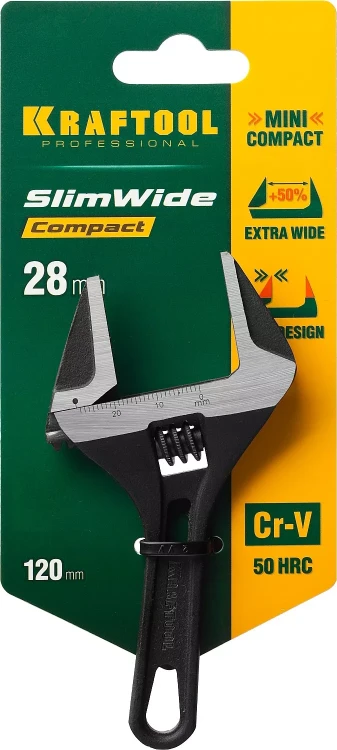 Ключ разводной компактный c тонкими губками KRAFTOOL SlimWide Compact 27266-15 купить в Челябинске