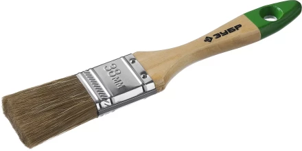 Кисть плоская  ЗУБР &quot;ЛАЗУРЬ-МАСТЕР&quot;, смешанная щетина, деревянная ручка, 38мм 4-01009-038 купить в Челябинске