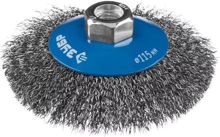 ЗУБР "ПРОФЕССИОНАЛ". Щетка коническая для УШМ, витая стальная проволока 0,3мм, 115ммхМ14 35265-115_z02 купить в Челябинске