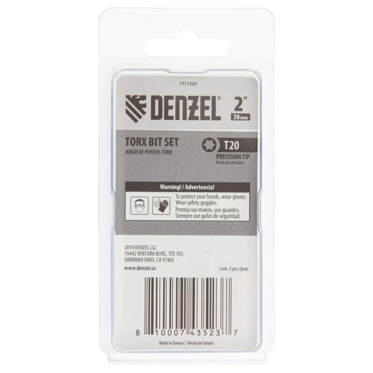 Бита T20x50, 5 шт. Denzel 7711320 купить в Челябинске