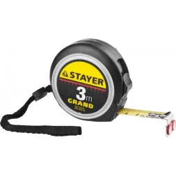 Рулетка STAYER GRAND, корпус с противоскользящим напылением, упрочненное полотно, 3м/16мм 551957