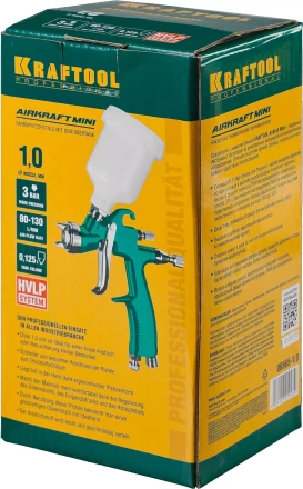 Краскопульт пневматический KRAFTOOL AirKraft Mini, HVLP, c верхним бачком, 1,0мм 06565-1.0 купить в Челябинске