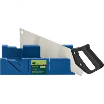 Стусло пластиковое синее,4 угла для запила+пила 350мм СИБРТЕХ 22536 купить в Челябинске