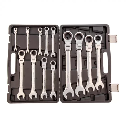 Набор ключей комбинированных Matrix трещоточных шарнирных 13 шт 14798 купить в Челябинске