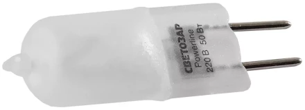 Лампа галогенная СВЕТОЗАР капсульная, матовое стекло, цоколь GY6.35, диаметр 13мм, 75Вт, 220В SV-44887-M купить в Челябинске