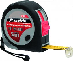 Рулетка Continuous  fixation 5 м х 19 мм обрезиненный корпус плавная фиксация  MATRIX 31088