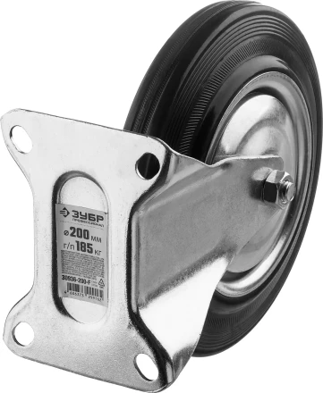 ЗУБР d 200 мм, г/п 185 кг, игольчатый подшипник, резина/металл, неповоротное колесо, Профессионал (30936-200-F) купить в Челябинске