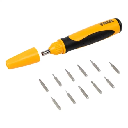 Отвертка реверсивная Denzel 7711609, механизм SmartPush mini 11 шт, CrMo купить в Челябинске