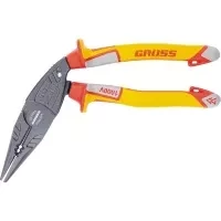 Длинногубцы с изогнутой головой комбинированные диэлектрические рукоятки до 1000 В 200 мм GROSS 17181 купить в Челябинске