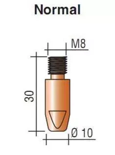 Наконечник к гор. п/а M8, d.1,2 мм L30 (тело 10) Cu-Cr-Zr Aurora купить в Челябинске