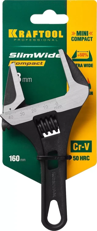 Ключ разводной компактный c тонкими губками KRAFTOOL SlimWide Compact 27266-25 купить в Челябинске