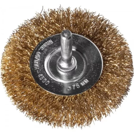 DEXX. Щетка дисковая для дрели, витая стальная латунированная проволока 0,3мм, 75мм 35110-075 купить в Челябинске