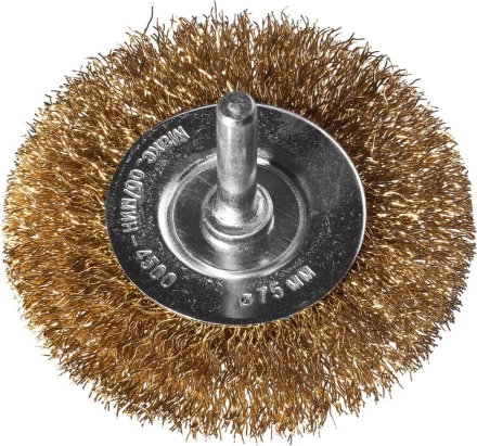 DEXX. Щетка дисковая для дрели, витая стальная латунированная проволока 0,3мм, 75мм 35110-075 купить в Челябинске