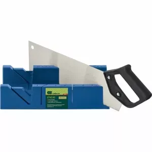 Стусло пластиковое синее,4 угла для запила+пила 450мм СИБРТЕХ 22538 купить в Челябинске