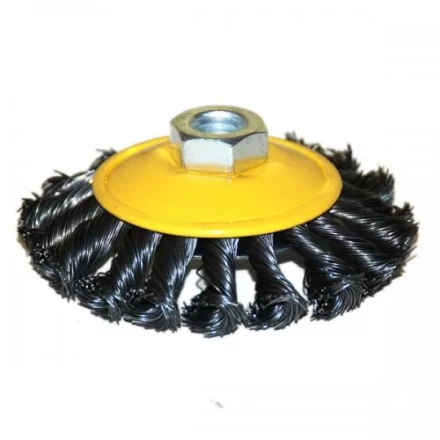 Щетка для УШМ М14/100 мм выгнутая сталь витая 51571 купить в Челябинске