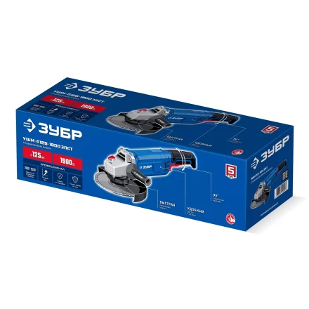 ЗУБР 1900 Вт, d125 мм, УШМ, регулировка оборотов, Профессионал (УШМ-П125-1900 ЭПСТ) купить в Челябинске