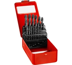 ЗУБР 25 шт, (1-13 мм), сталь Р4М2, класс В, мет.бокс, набор сверл по металлу (29605-H25)