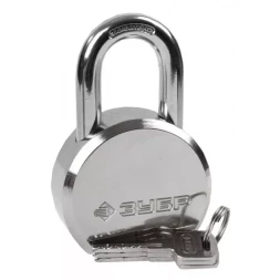 Замок ЗУБР "ЭКСПЕРТ" навесной, стальной корпус, закаленная дужка, 65мм 37271-65