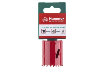 Коронка биметаллическая HAMMER Ф38х38мм 5/8&quot; BiMETALL (224-008) купить в Челябинске