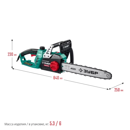 ЗУБР 2400 Вт, 40 см шина, электрическая цепная пила (ПЦ-2440) купить в Челябинске