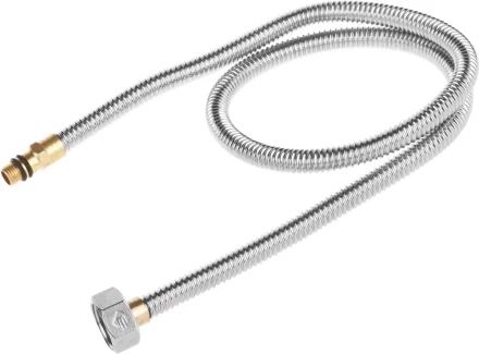 Подводка ЗУБР &quot;ЭКСПЕРТ&quot; сильфонная из нержавеющей стали, для смесителя, укороченная, г/ш (гайка-штуцер), 1/2&quot;, 0,8м 51012-080 купить в Челябинске