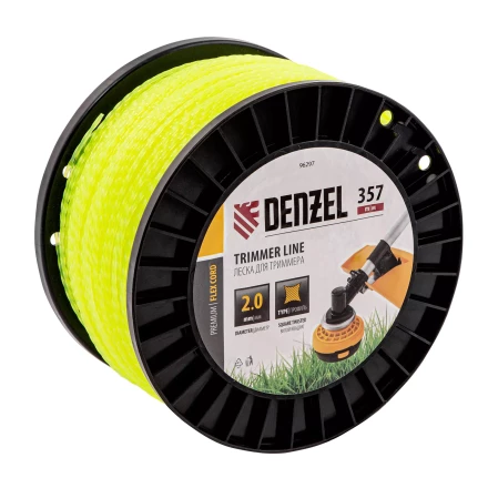Леска для триммера витой квадрат, 2,0мм х 357м, на DIN катушке FLEX CORD// Denzel 96297 купить в Челябинске