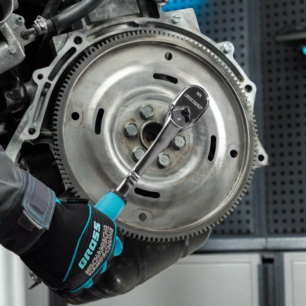 Ключ-трещотка 1/2&quot; Gross 14055, CrV, 90 зубьев, усиленный, хром купить в Челябинске