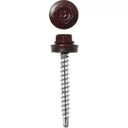 Саморезы ЗУБР окраш., RAL 8028 земел.-коричн., для крепл. кров. матер. к металл. констр., 5.5x19мм, 500шт 4-300315-55-019-8028 купить в Челябинске