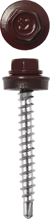 Саморезы ЗУБР окраш., RAL 8028 земел.-коричн., для крепл. кров. матер. к металл. констр., 5.5x19мм, 500шт 4-300315-55-019-8028 купить в Челябинске