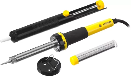 Набор STAYER &quot;PROFI&quot; для паяльных работ, 55300 +шприц + подставка + припой, 40 Вт 55316-40-H4 купить в Челябинске