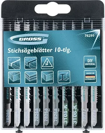 Набор полотен для электролобзика универсальный 10шт DIY пластиковый кейс GROSS 78295 купить в Челябинске