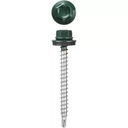 Саморезы СКД кровельные, RAL 6005 зеленый насыщенный, 51 х 4.8 мм, 250 шт, для деревянной обрешетки, STAYER 30305-48-051-6005