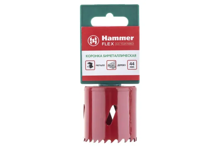 Коронка биметаллическая HAMMER Ф44х38мм 5/8" BiMETALL (224-009) купить в Челябинске