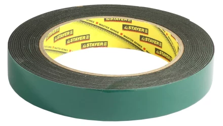 Двухсторонняя клейкая лента на вспененной основе, STAYER Professional 12233-19-05, черная, 19мм х 5м 12233-19-05 купить в Челябинске