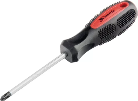 Отвертка Anti-Slip Ph2 х 100 мм CrV двухкомп. рукоятка MATRIX 12248 купить в Челябинске