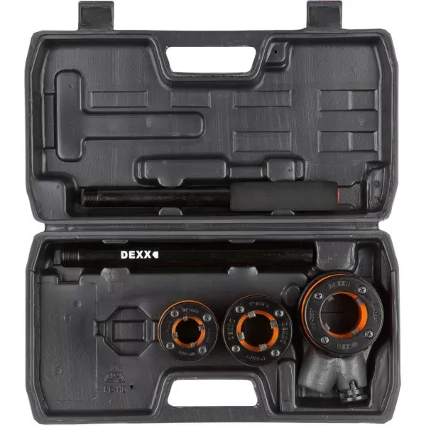 Набор DEXX: Клуппы трубные, с трещоткой 620мм, №3: 1/2", 3/4", 1" 28280-H3 купить в Челябинске