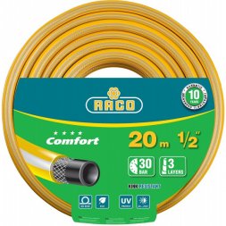 Шланг RACO &quot;COMFORT&quot; поливочный, 30атм., армированный, 3-х слойный, 1/2&quot;х20м 40303-1/2-20