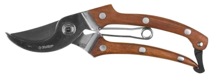 Секатор из нержавеющей стали с деревянными ручками, ЗУБР Эксперт 40103, рез до 22мм, 195мм 40103 купить в Челябинске