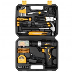 Дрель аккумуляторная в наборе DEKO GCD12DU3 104 tools + case, 063-4095