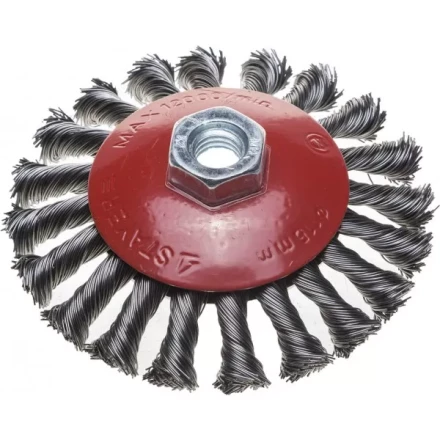 ЗУБР "ПРОФЕССИОНАЛ". Щетка коническая для УШМ, плетеные пучки стальной проволоки 0,5мм, 115ммхМ14 35269-115_z02 купить в Челябинске