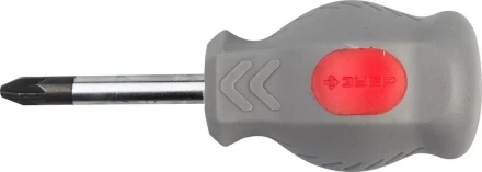 Отвертка ЗУБР &quot;МАСТЕР&quot; &quot;ТЕХНИК&quot; STUBBY, Cr-v, эргономичная двухкомпонентная рукоятка, PZ №1, 38мм 25063-38-1_z01 купить в Челябинске