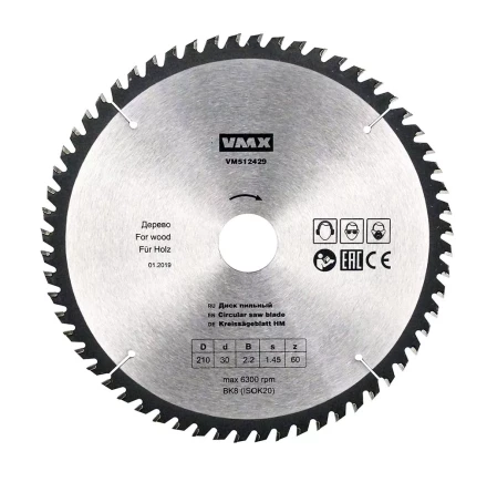 Диск пильный ф210х30 z60 дерево VMX 512429 купить в Челябинске
