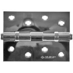 Петля универсальная ЗУБР "ЭКСПЕРТ", 2 подшипника, цвет хром (CP), с крепежом, 100х75х2,5мм, 2 шт 37601-100-2