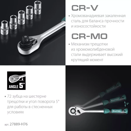 Универсальный набор инструмента, 76 предм. 27889-H76 купить в Челябинске