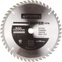 Диск пильный "SUPER-Line" по дереву, 200х30мм, 48Т, STAYER 3682-200-30-48