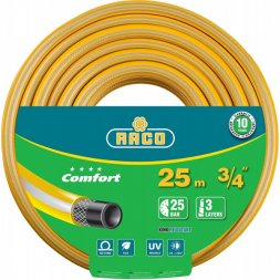 Шланг RACO &quot;COMFORT&quot; поливочный, 30атм., армированный, 3-х слойный, 3/4&quot;х25м 40303-3/4-25