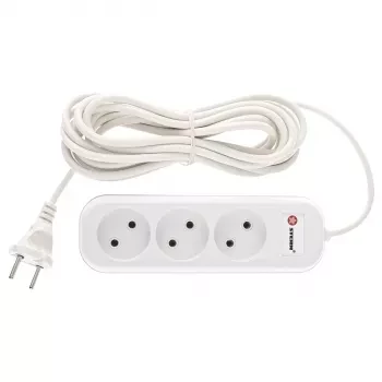 Удлинитель бытовой без заземления, 2*0,75мм*5м, 3 розетки, 6A, STERN 95727 купить в Челябинске