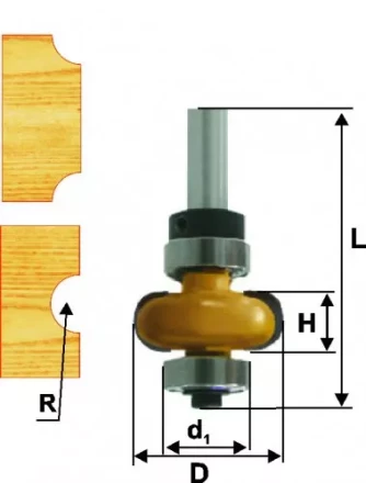 Фреза кромочная галтельная Ф223Х635 мм R32 мм хвостовик 8 мм 46390 купить в Челябинске