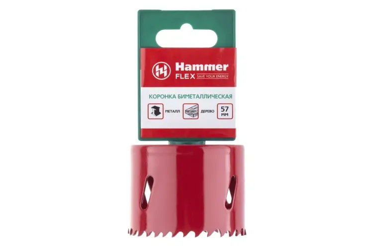 Коронка биметаллическая HAMMER Ф57х38мм 5/8" BiMETALL (224-011) купить в Челябинске
